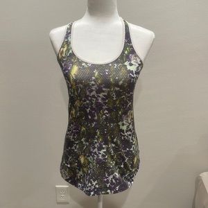 Lululemon women’s racerback tank top purple retro design sz 8